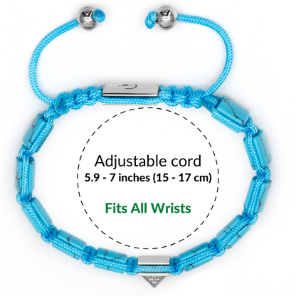 Dames TURQUOISE platte kralenarmband