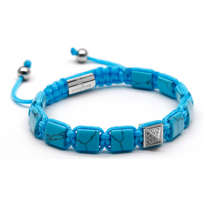 Dames TURQUOISE platte kralenarmband