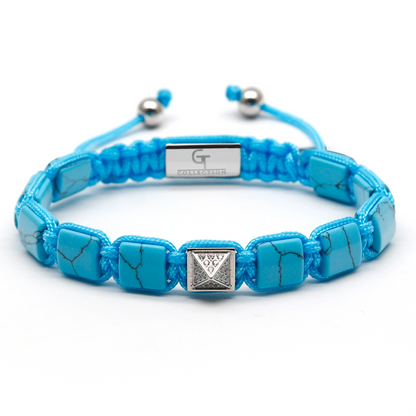 Dames TURQUOISE platte kralenarmband