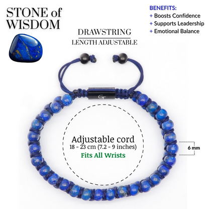 Men's LAPIS LAZULI Double Bead Bracelet