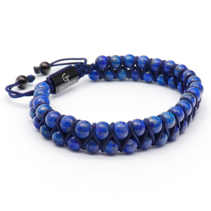 Men's LAPIS LAZULI Double Bead Bracelet