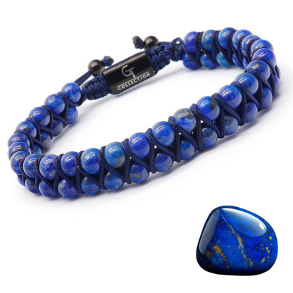 Men's LAPIS LAZULI Double Bead Bracelet