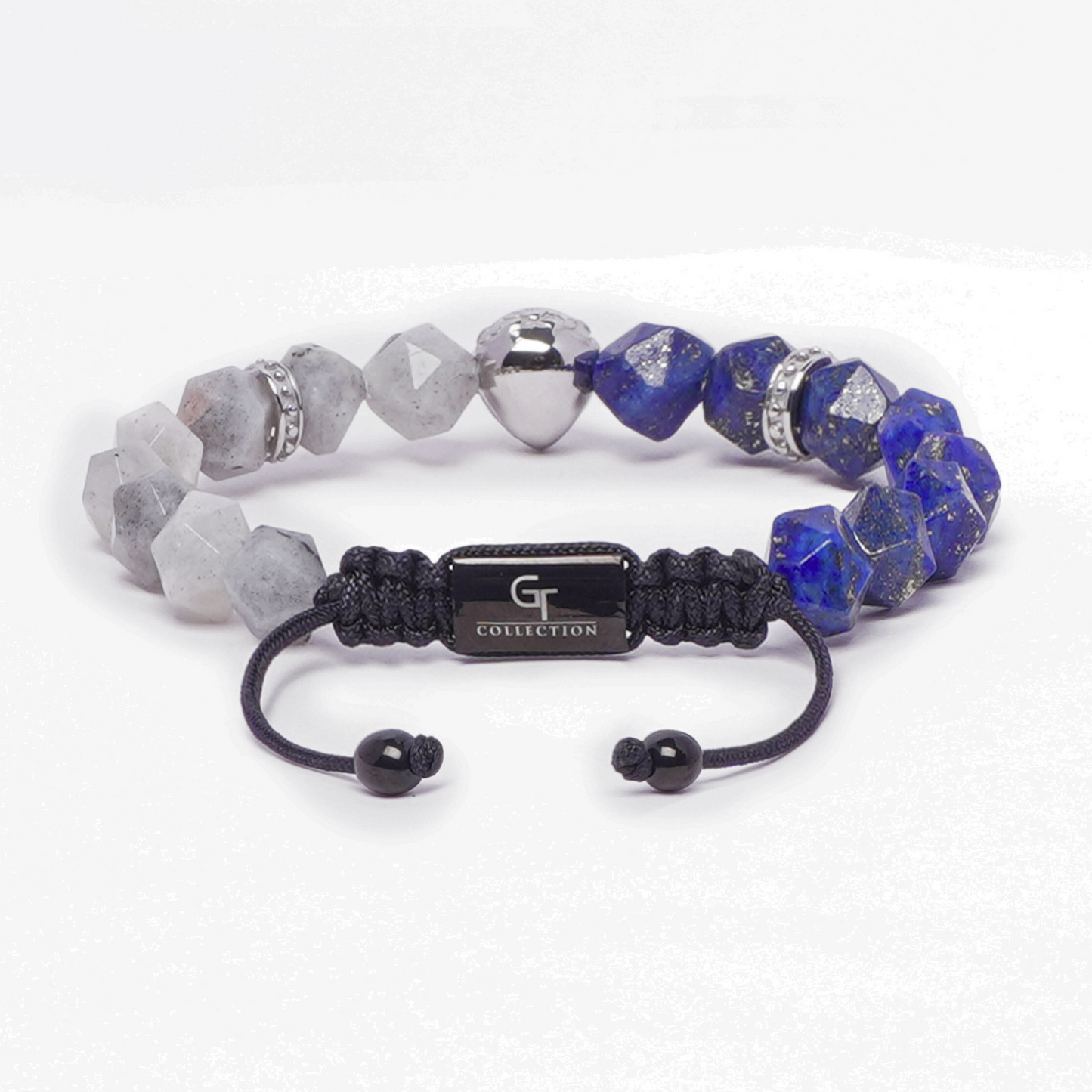 Men's LAPIS, LABRADORITE Bracelet with Silver LION Head