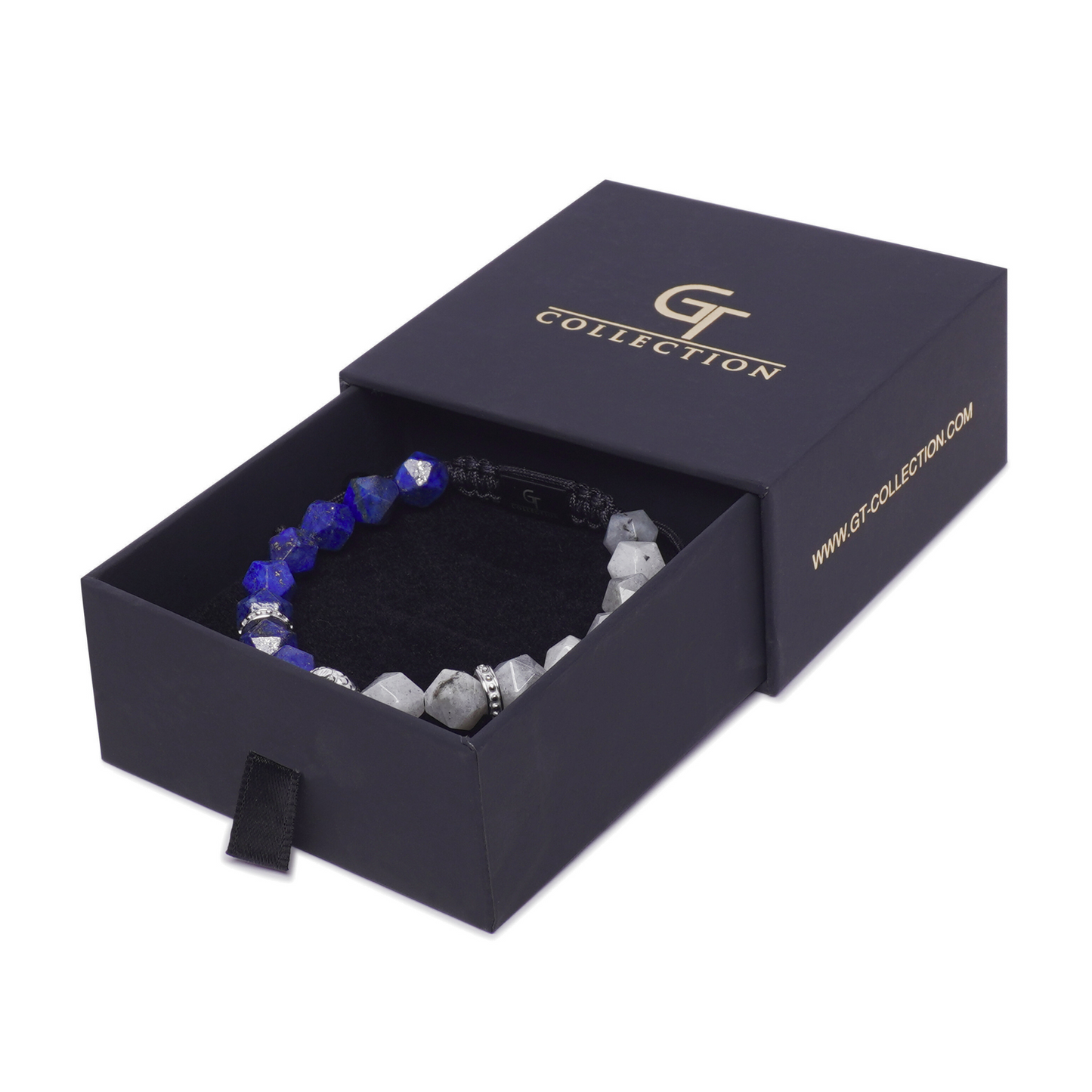 Men's LAPIS, LABRADORITE Bracelet with Silver LION Head