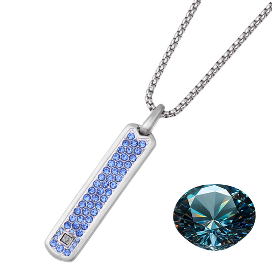 Silver Necklace with Blue Zircon Pendant