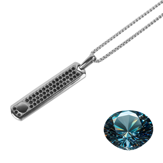 Silver Necklace with Black Zircon Pendant