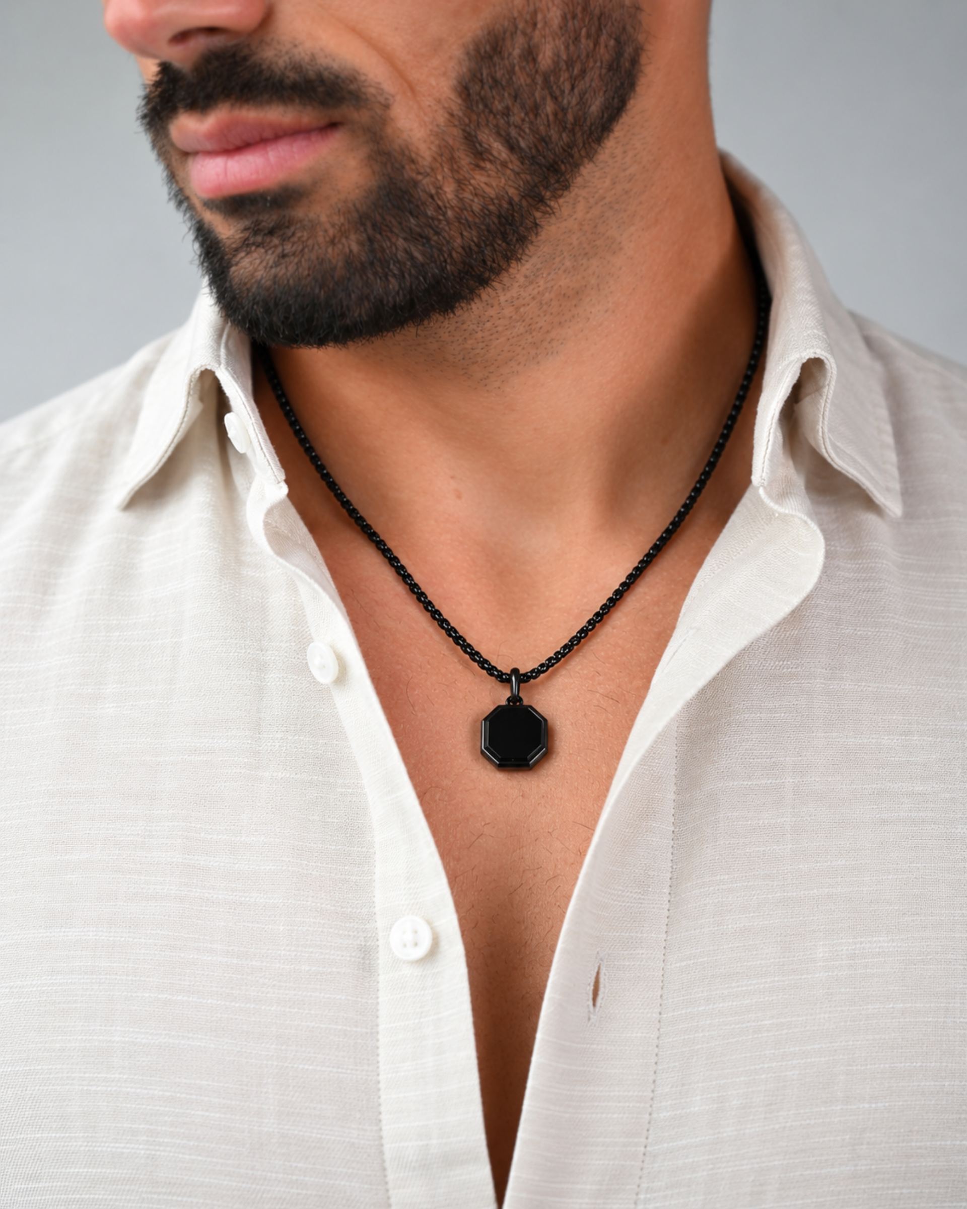 Black Onyx Bracelet & Necklace Set Immagine secondaria del prodotto
