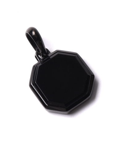 Men's Black Onyx Necklace With Octagonal Pendant | Black Steel