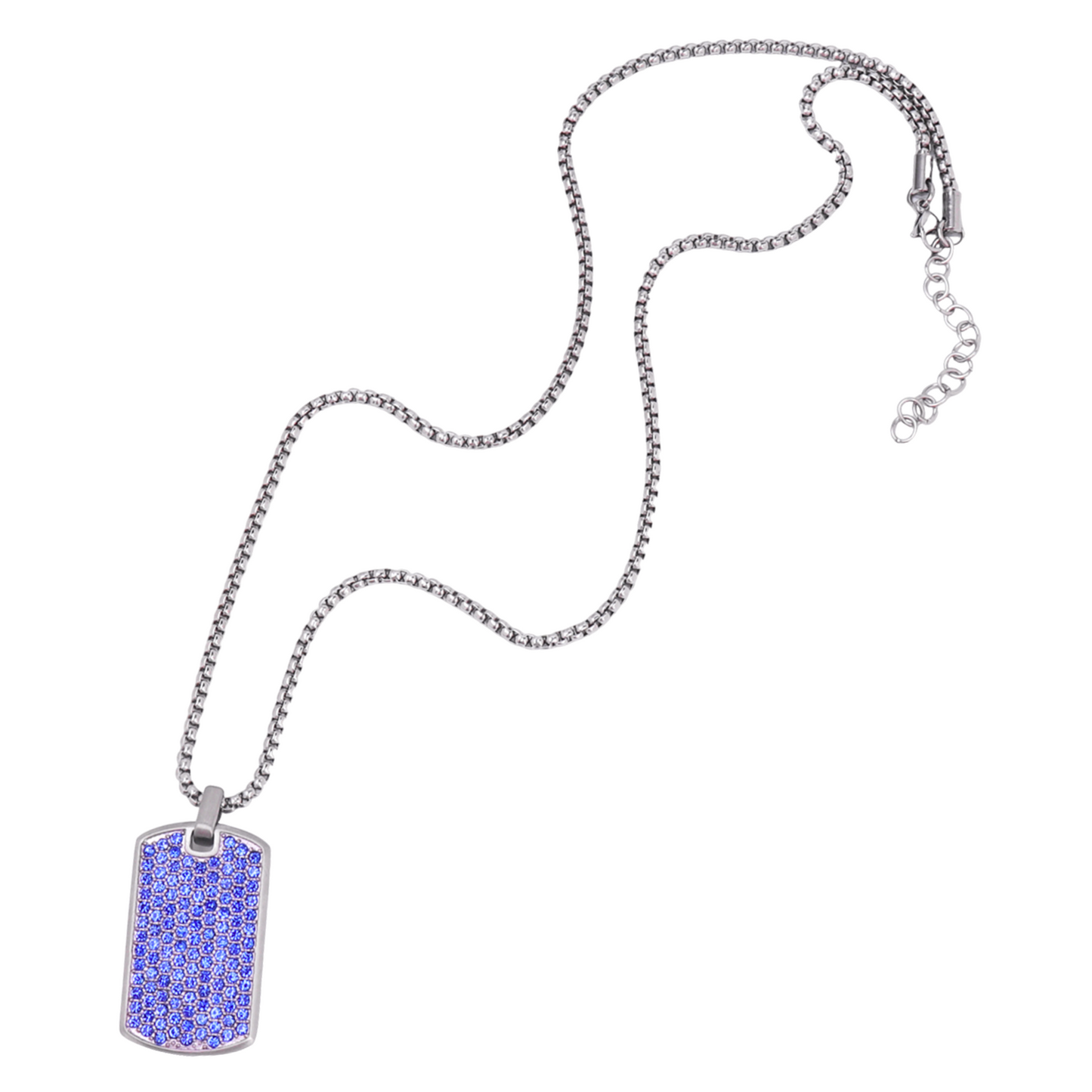 Silver Necklace with Blue Zircon Pendant