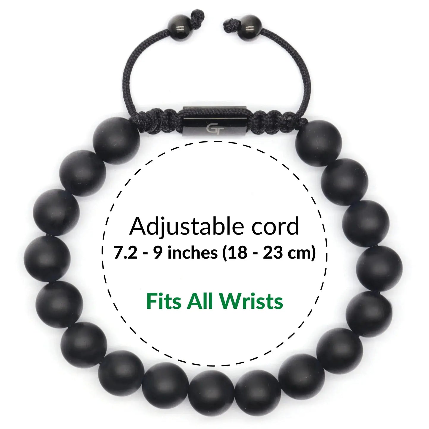 2 PIECE SET - BLACK ONYX Single Bead & Double Bead Bracelet GT collection