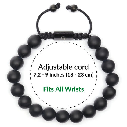 2 PIECE SET - BLACK ONYX Single Bead & Double Bead Bracelet GT collection
