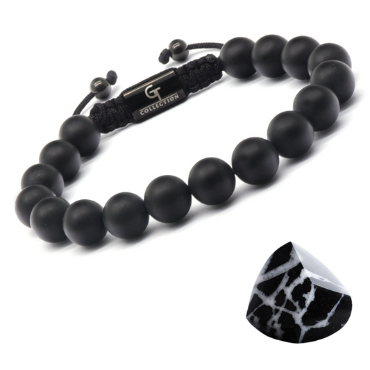 Men's BLACK ONYX Beaded Bracelet