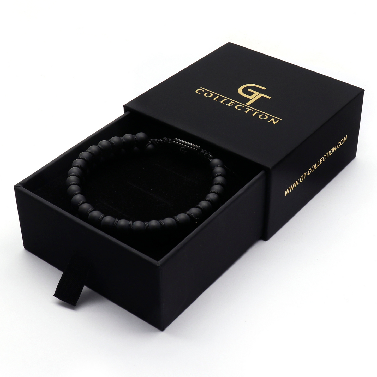 Men's BLACK ONYX Double Bead Bracelet