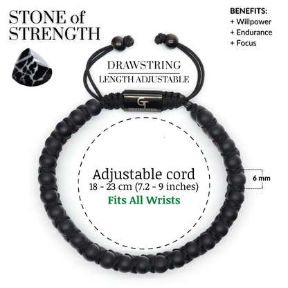 Men's BLACK ONYX Double Bead Bracelet