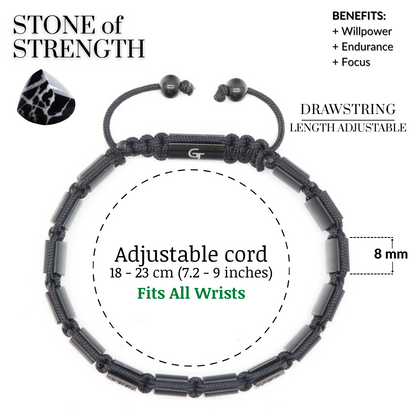 Men's BLACK ONYX Flat bead Bracelet