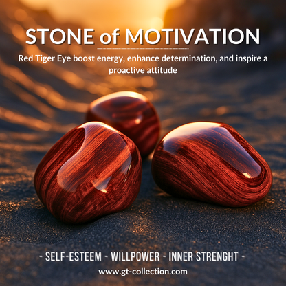 Men's RED TIGER EYE Bracelet with Black HAMSA Hand