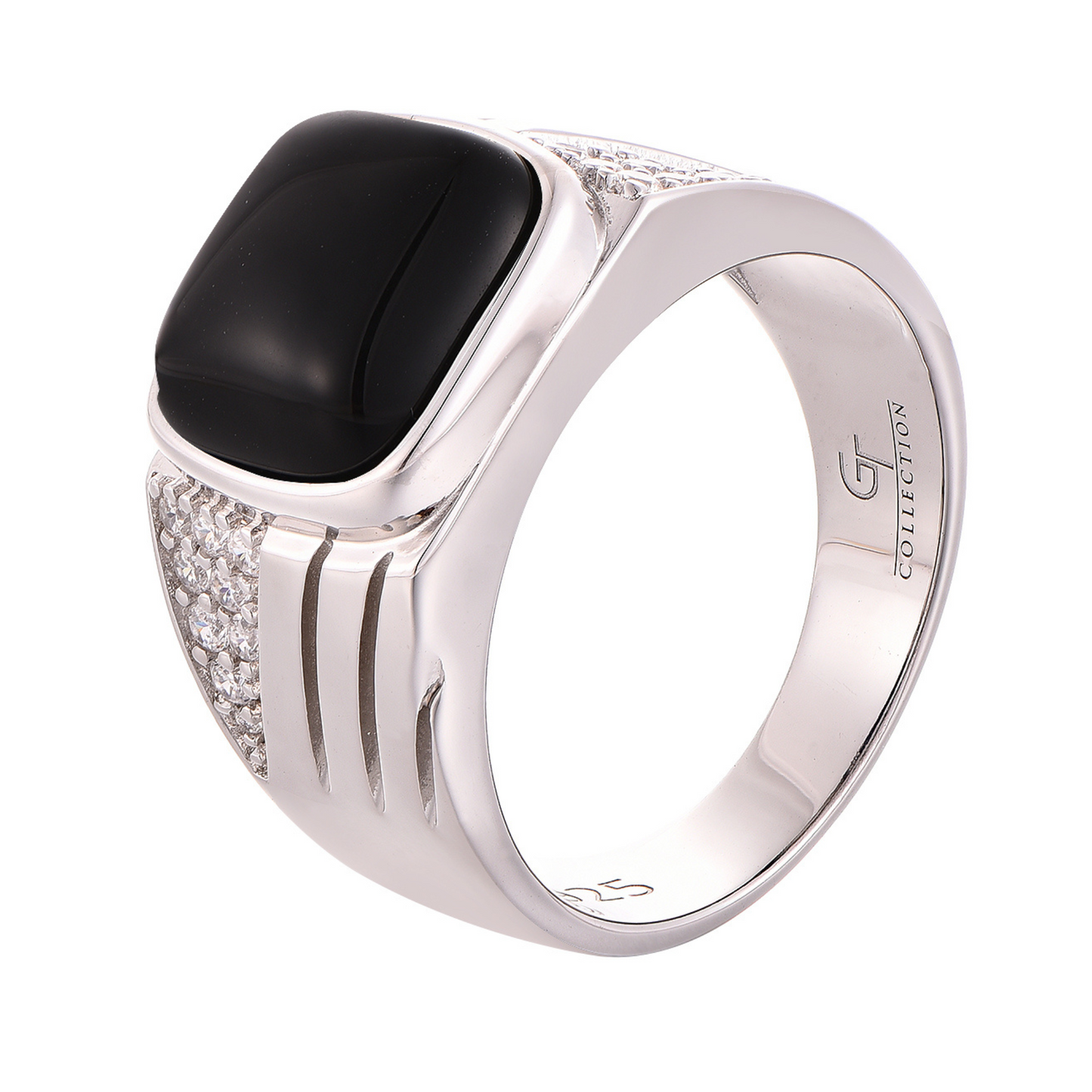 Men's 925 Sterling Silver RING with Black ONYX stone