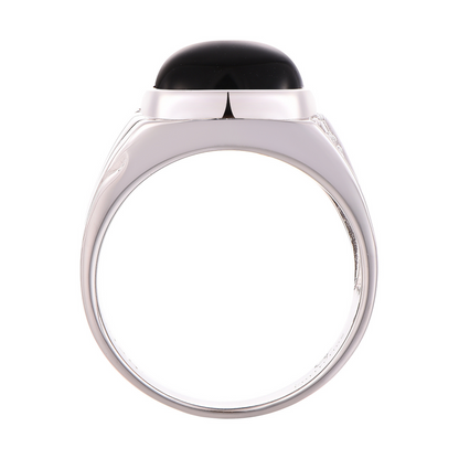 Men's 925 Sterling Silver RING with Black ONYX stone