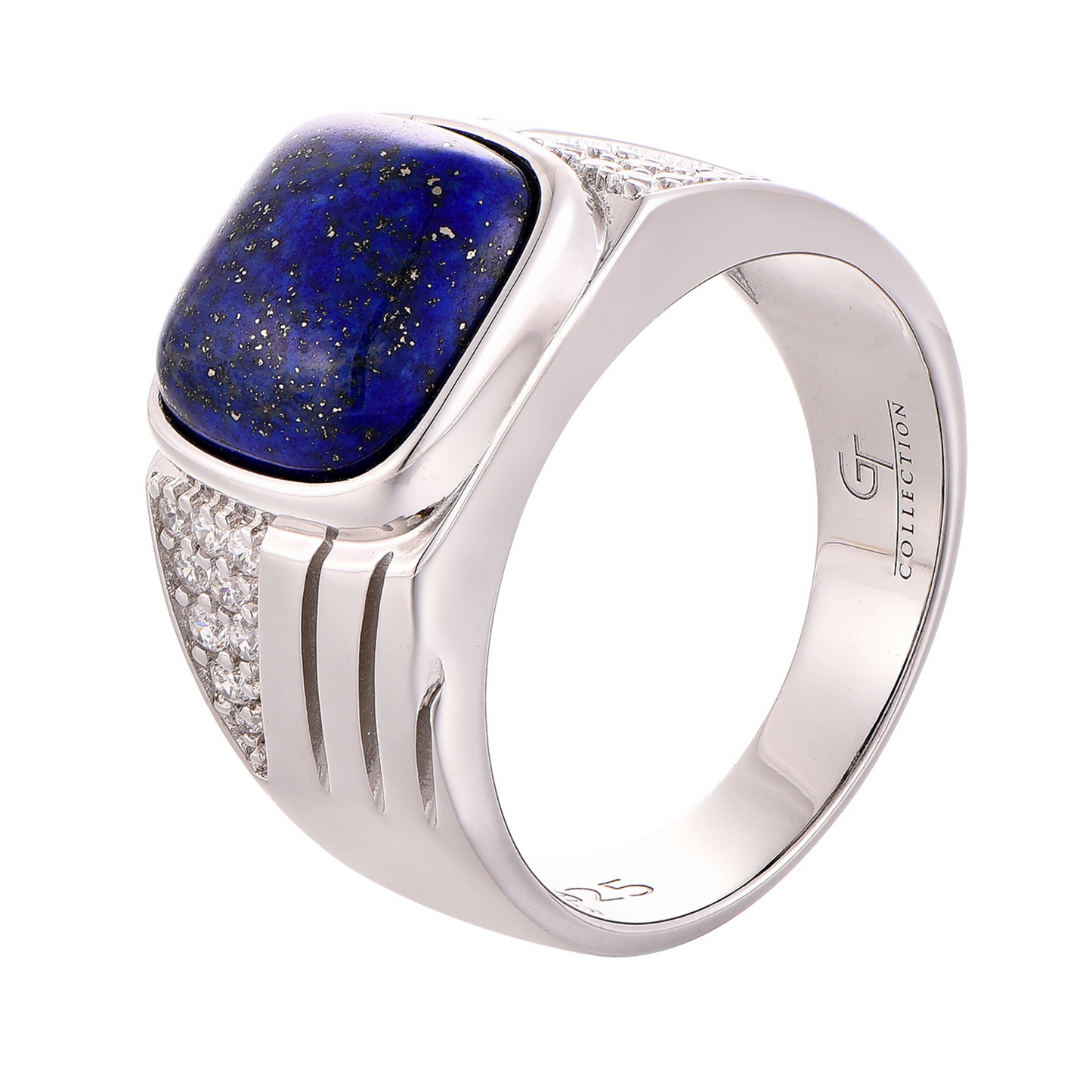 Men's 925 Sterling Silver RING with Blue LAPIS stone