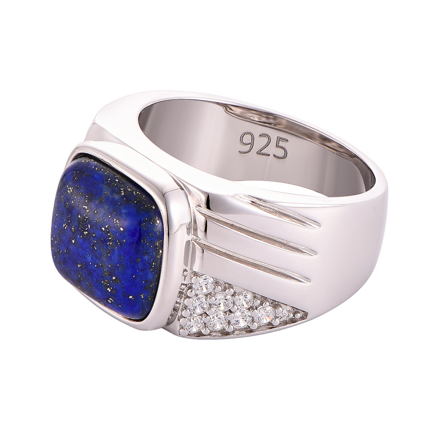 Men's 925 Sterling Silver RING with Blue LAPIS stone