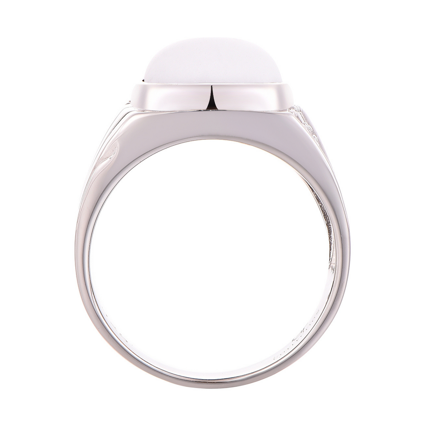 Men's 925 Sterling Silver RING with White HOWLITE stone