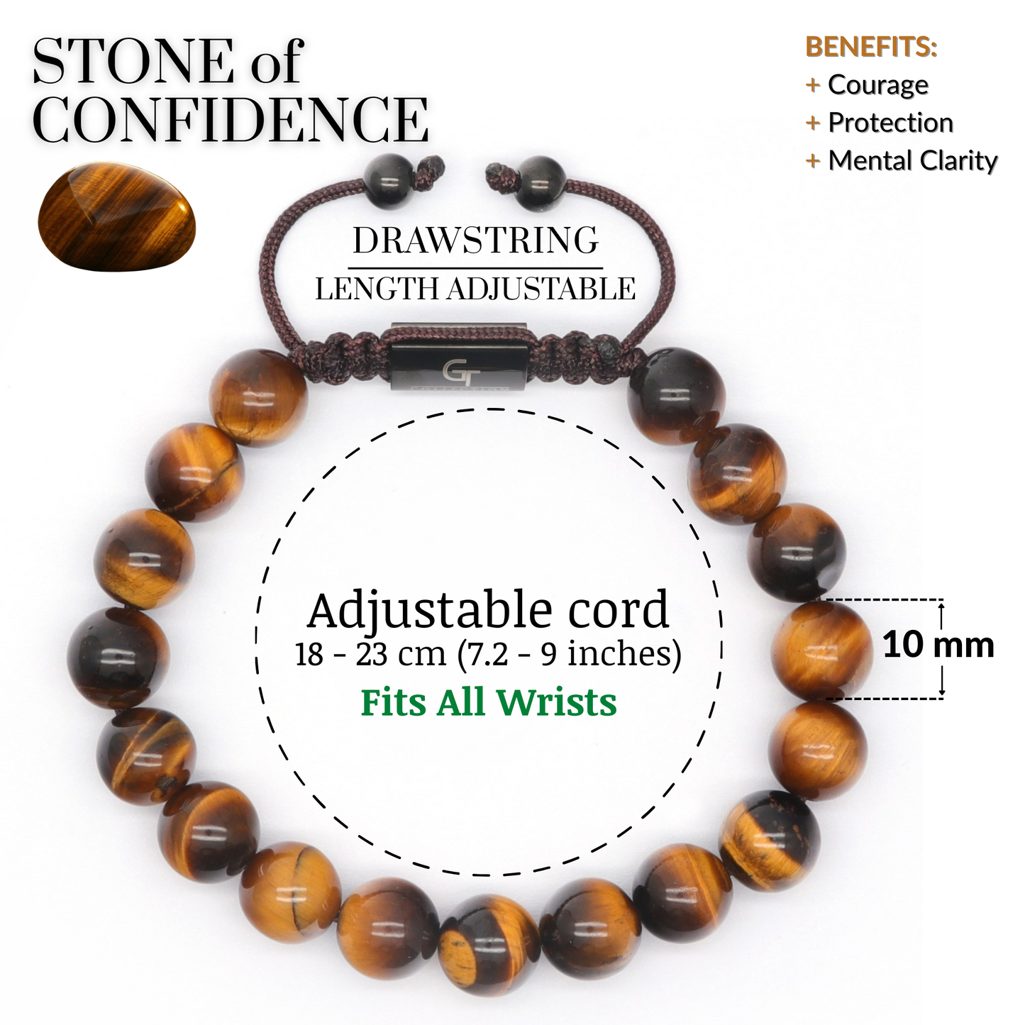Men's TIGER EYE Beaded Bracelet