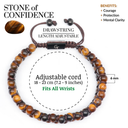 Men's TIGER EYE Double Bead Bracelet