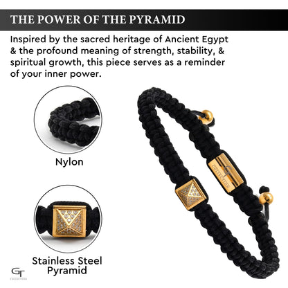 Men's Golden Pyramid Bracelet with Zircon