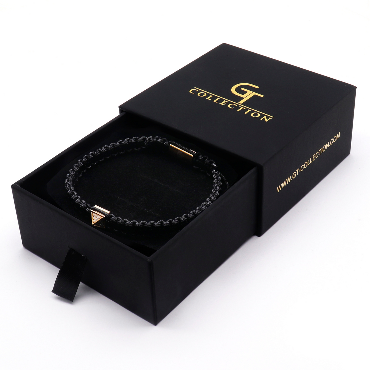 Men's Golden Pyramid Bracelet with Zircon
