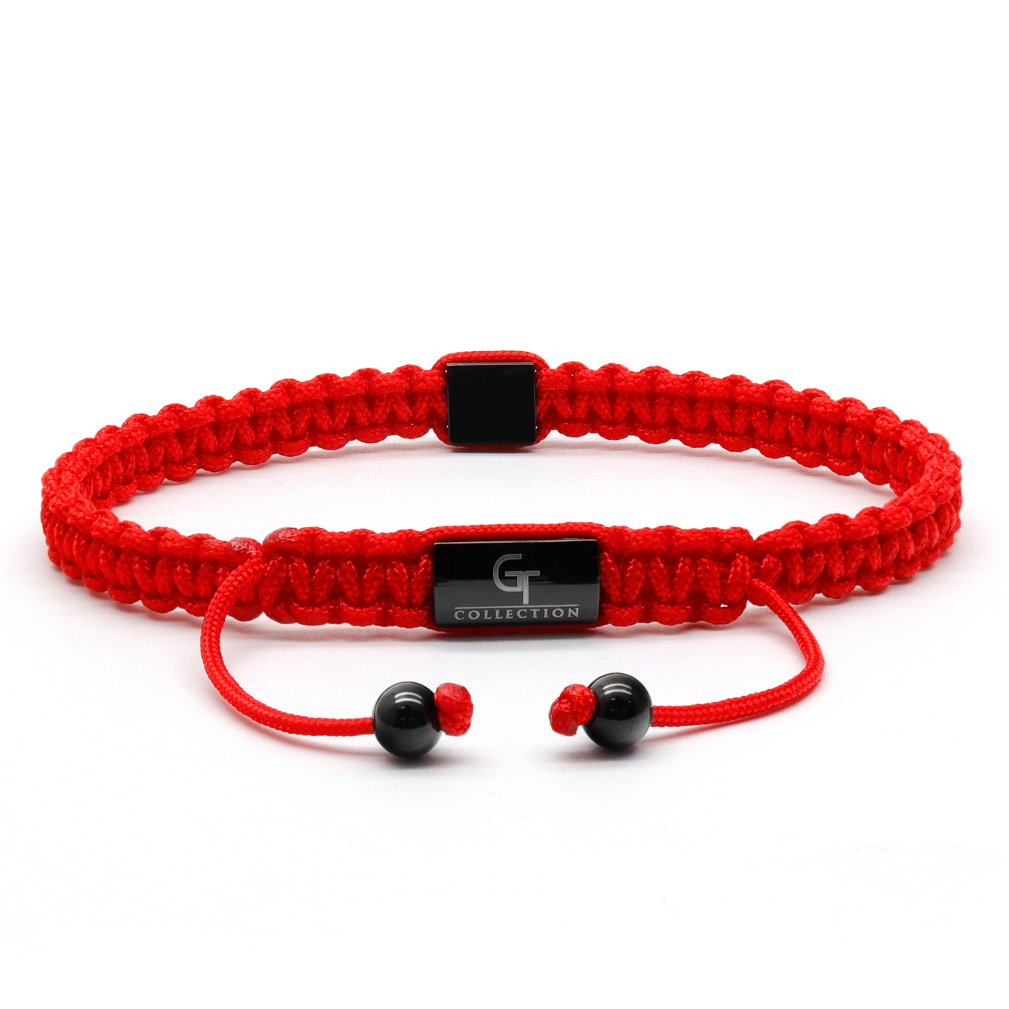 Men's Red Bracelet - Black Pyramid with Zircon