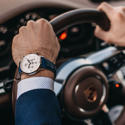 Elegant Men's Watch Blue + Free Bergamot Perfume - Gift Set