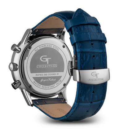 Elegant Men's Watch Blue + Free Bergamot Perfume - Gift Set