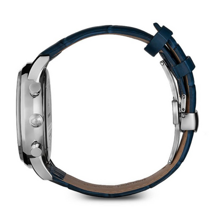 Elegant Men's Watch Blue + Free Bergamot Perfume - Gift Set