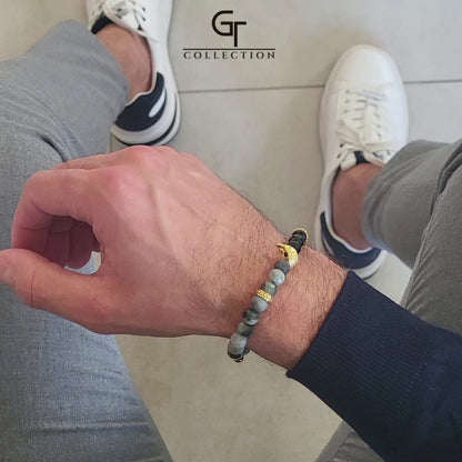 Men's AMERICAN EAGLE Bracelet with EAGLE EYE, ONYX Stone