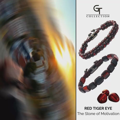 SET VAN 2 - RODE TIJGEROOG Armbanden - De Motivatie Set