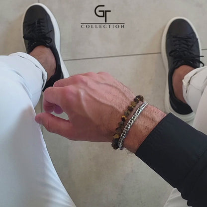 Men's TIGER EYE Faceted Bracelet