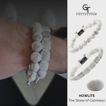 SET DA 2 PEZZI - Braccialetti HOWLITE - Il Set della Calma