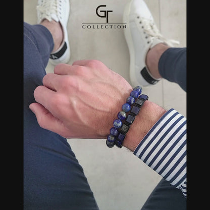 Men's LAPIS LAZULI Beaded Bracelet