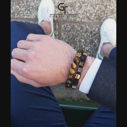 Men's TIGER EYE Beaded Bracelet