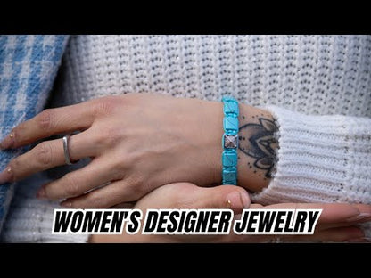 Dames TURQUOISE platte kralenarmband