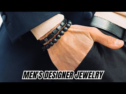 2 PIECE SET - BLACK ONYX Single Bead Bracelet And Flatbead Bracelet