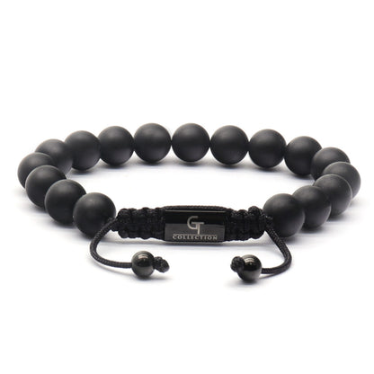 2 PIECE SET - BLACK ONYX Single Bead & Double Bead Bracelet