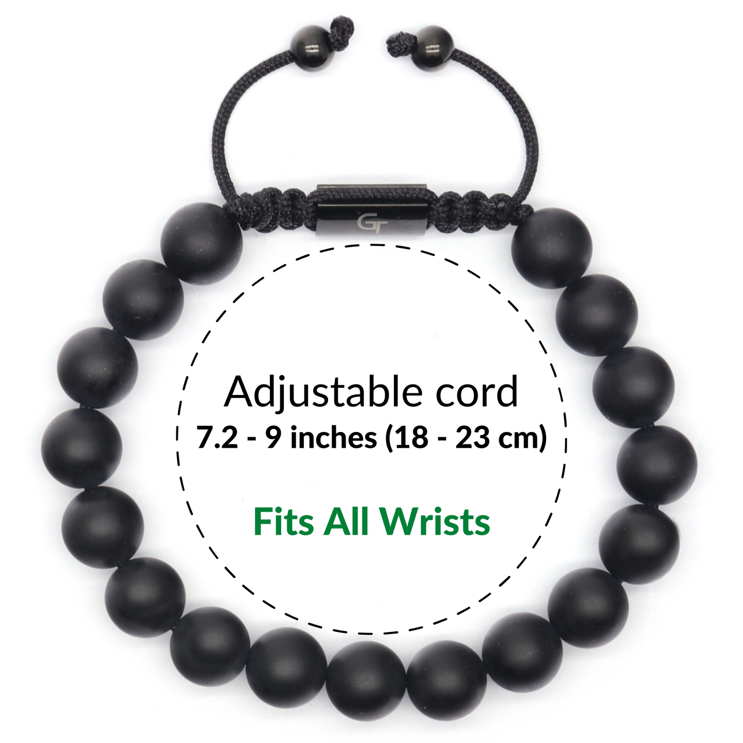 2 PIECE SET - BLACK ONYX Single Bead Bracelet And Flatbead Bracelet