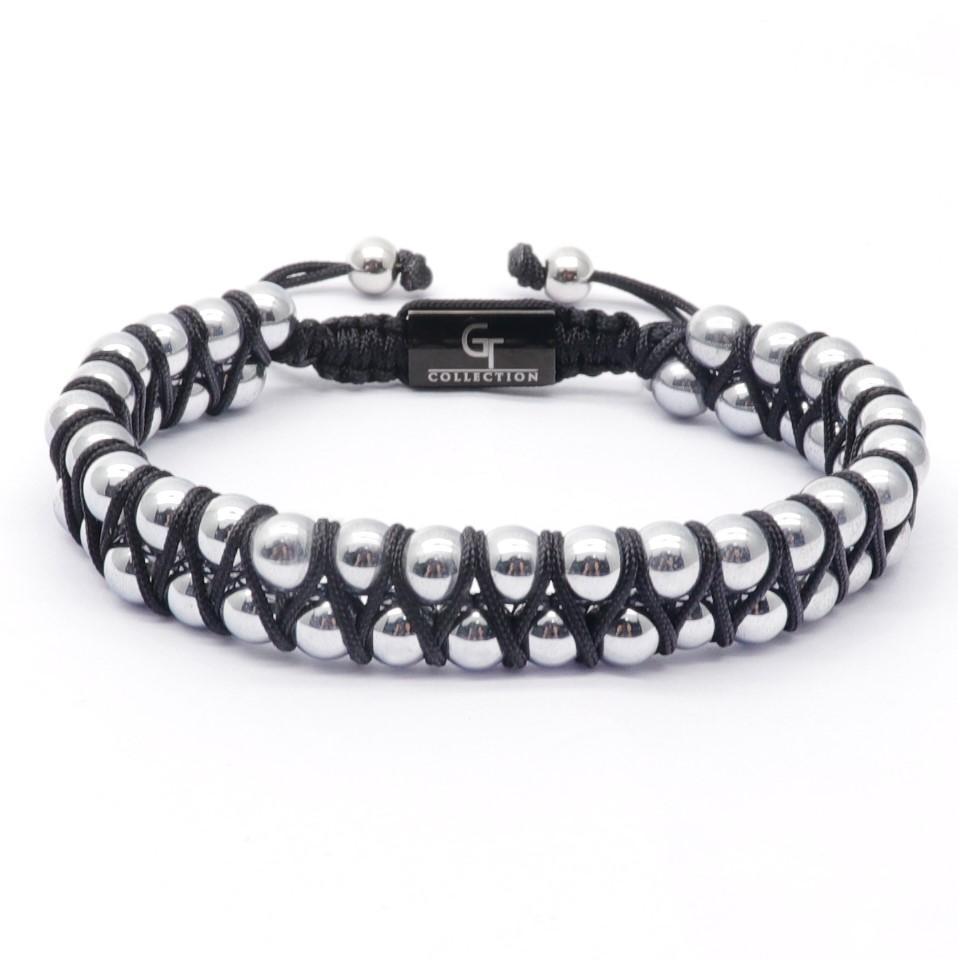 Bracelet - Men's HEMATITE Beaded Bracelet - Irony Gemstones