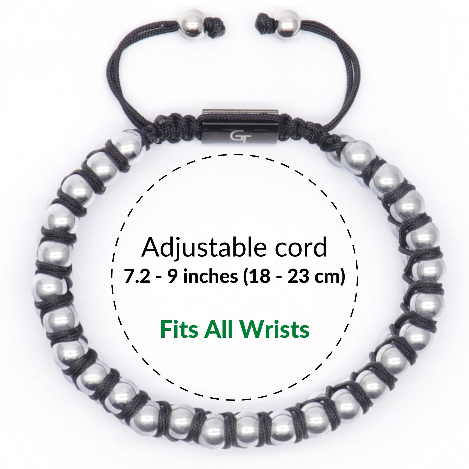 Bracelet - Men's HEMATITE Beaded Bracelet - Irony Stones