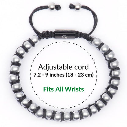 Bracelet - Men's HEMATITE Beaded Bracelet - Irony Stones
