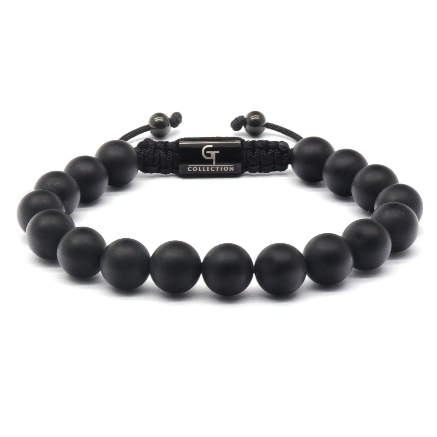 Bracelet - Men's MATTE ONYX Beaded Bracelet - Black Gemstones